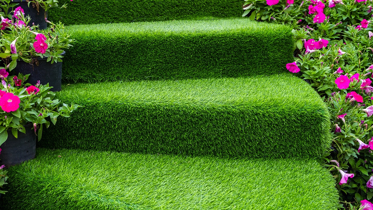 Césped artificial para escaleras
