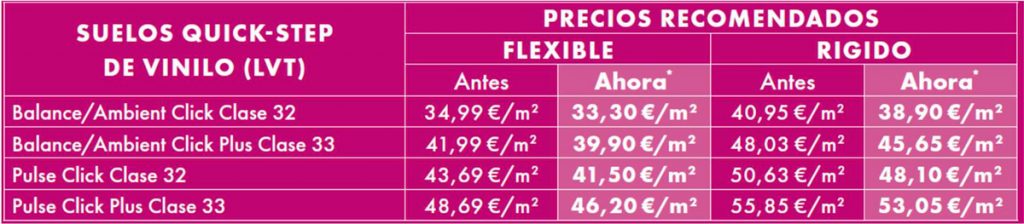 precios suelos de vinilo QuicK Step
